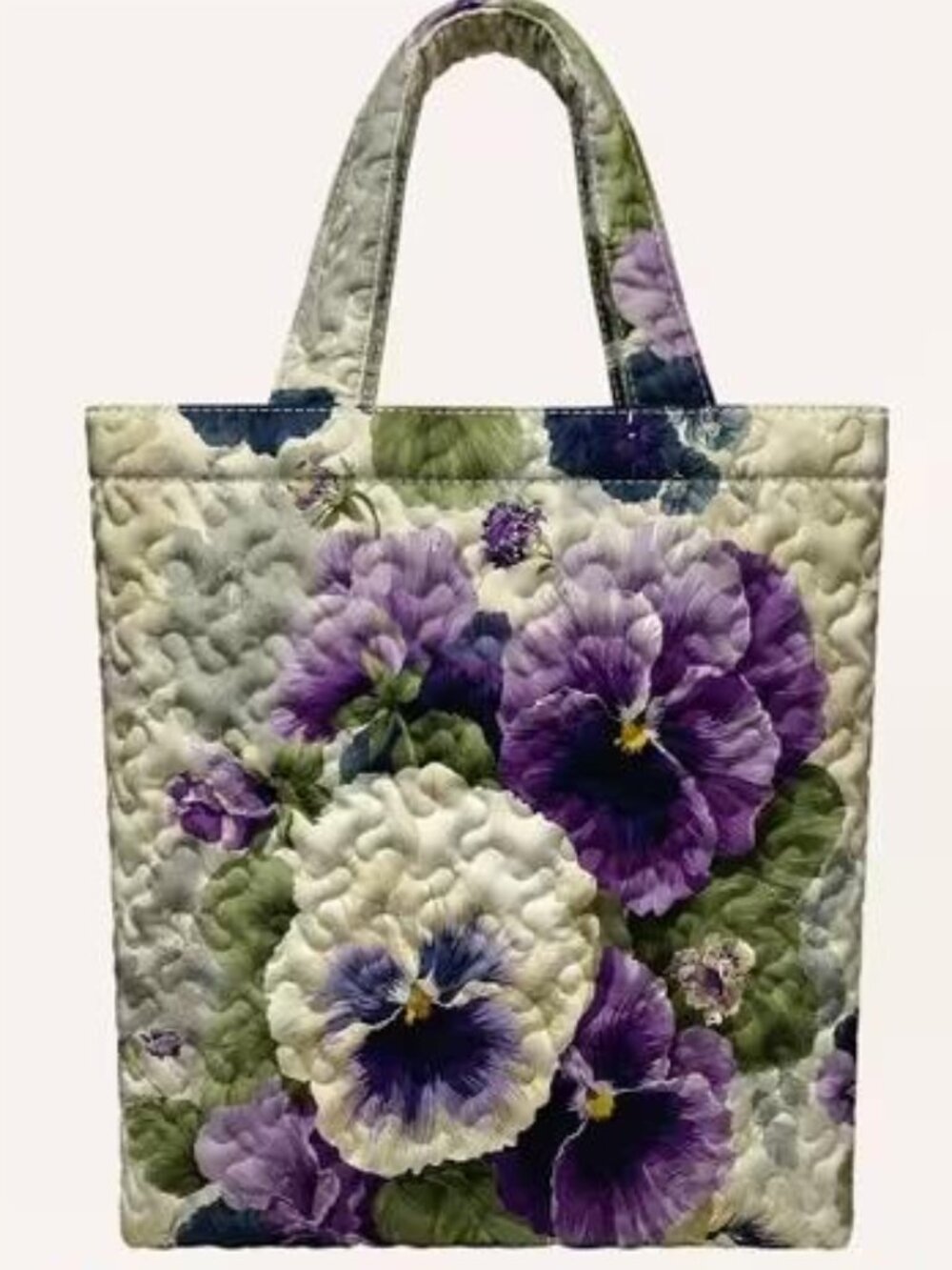 QUILTED PANSIES TOTE